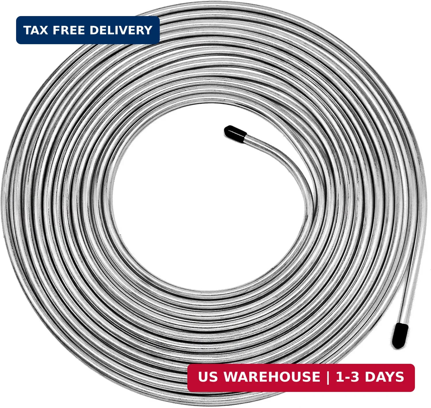 MuHize 1/4 Brake Line Tubing Kit – 25 Ft. Zinc Coated Steel Flexible Fuel & Tran