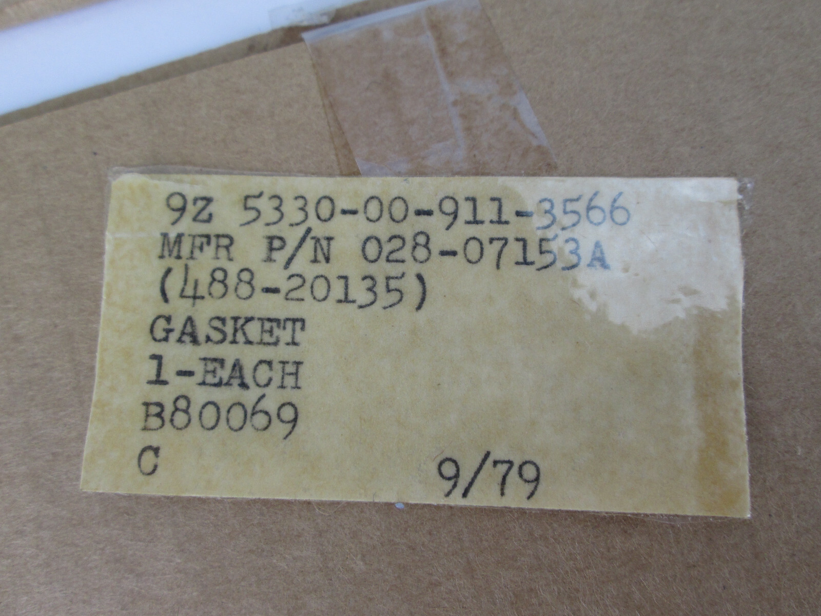 New NOS Gasket Kit Set 028-07153A 5330-00-911-3566 488-20135