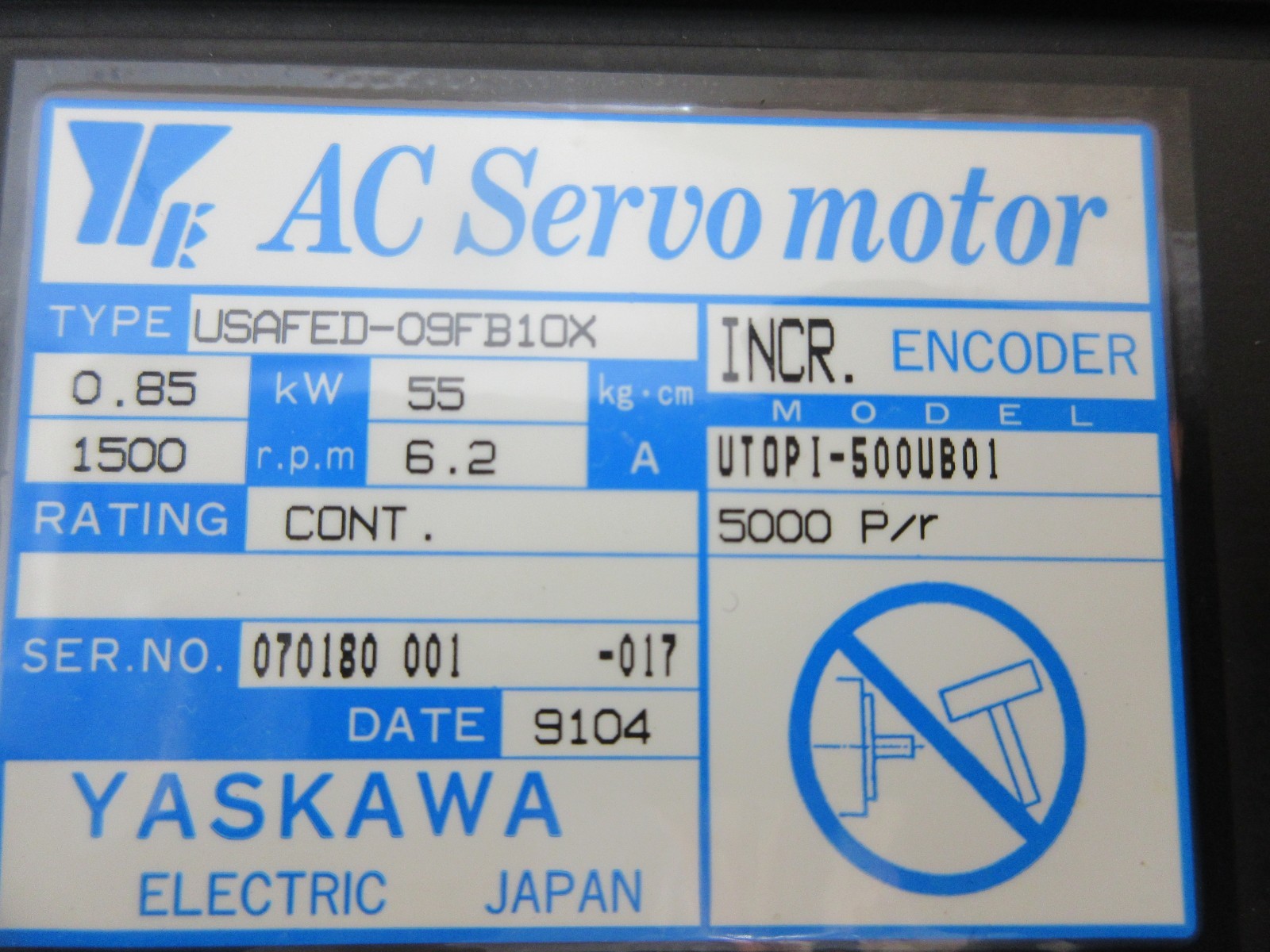 *SPECIAL * YASKAWA MORI SEIKI USAFED-09FB10X UTOPI-500UB01 MOTOR EACH 1