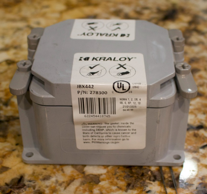 KRALOY JBX442 4X4X2 PVC Junction Box NEMA 3R