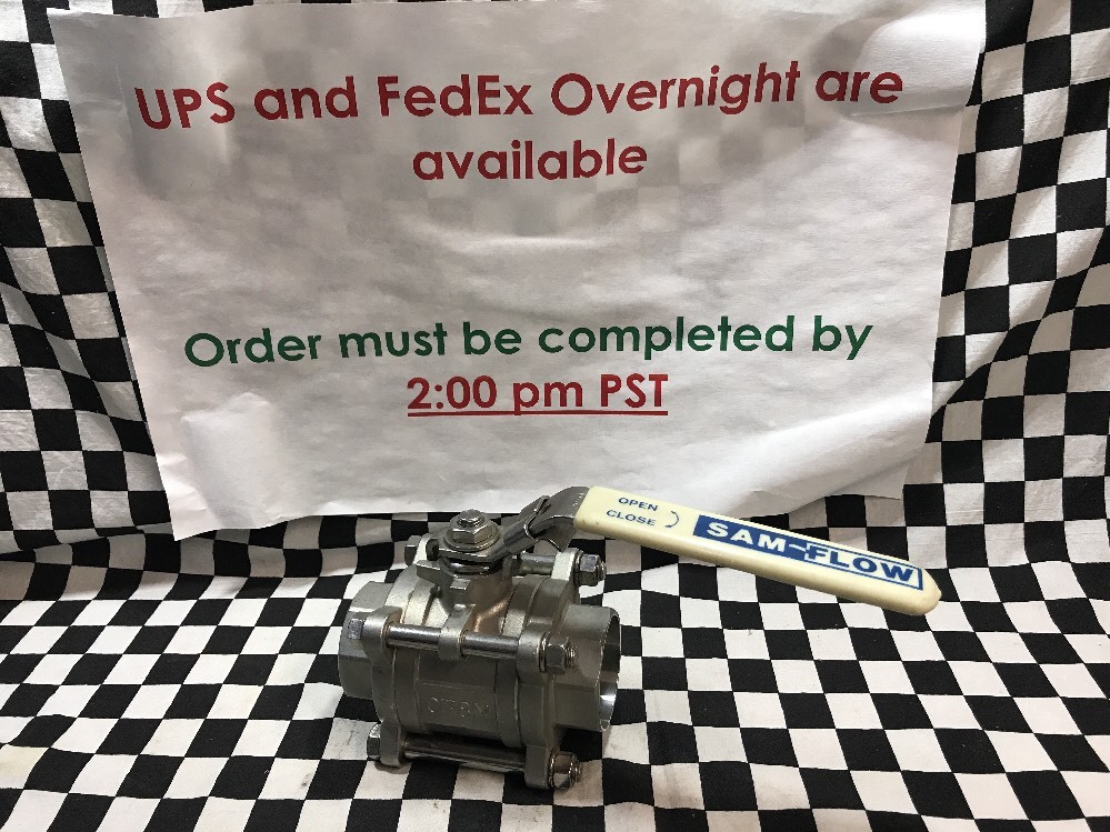 Sam-Flow 1-1/2″ Socket Weld Ball Valve 1000 WOG, CF8M, SHIPSAMEDAY#1375B1