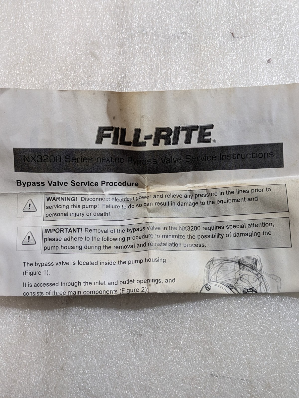 Fill-Rite KIT321BV Bypass Valve Repair Kit NX3200 Series Pump OEM Industrial