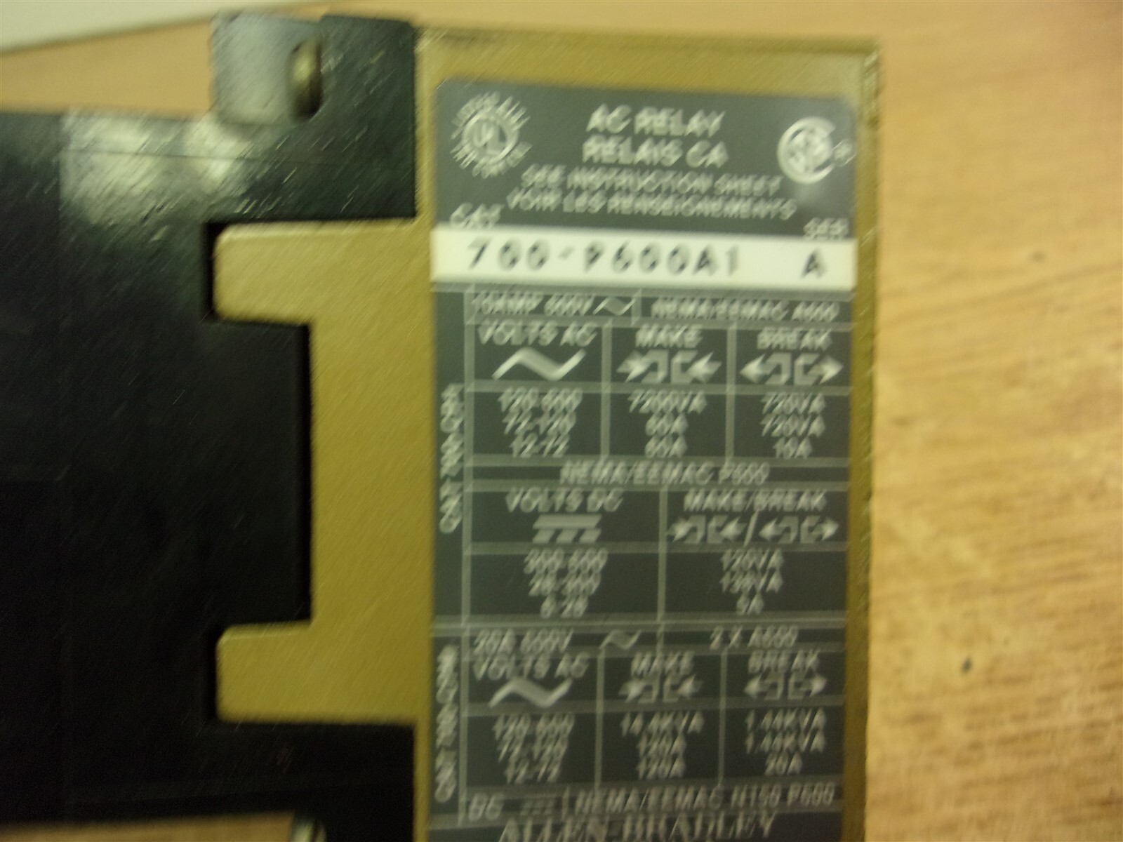 Allen Bradley 700-P600A1 Series A Relay *FREE SHIPPING*