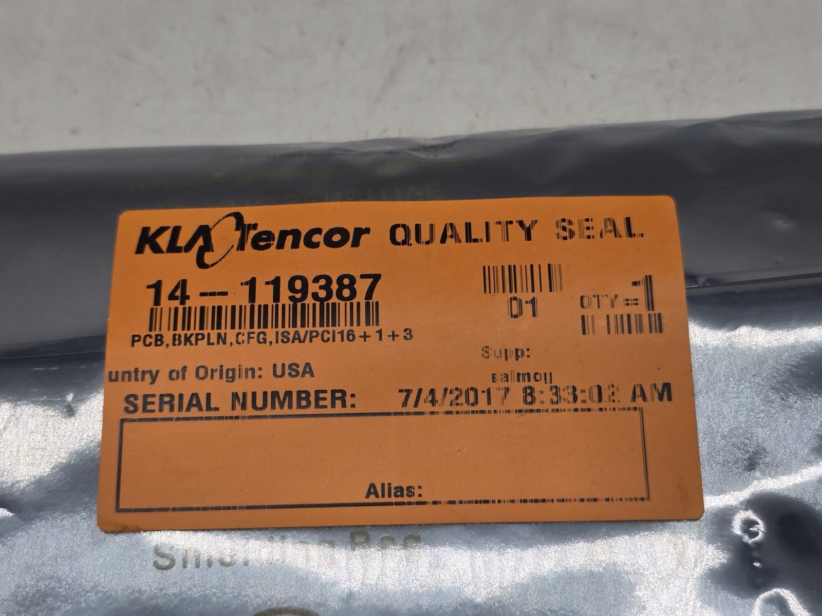 KLA-Tencor P/N 14-119387 Trenton Tech 92-505498-XXX ISA/PCI Backplane | New Se