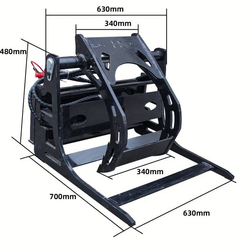 Mini Skid Steer Log Grapple Attachment | 200lb Heavy-Duty Quick Connect