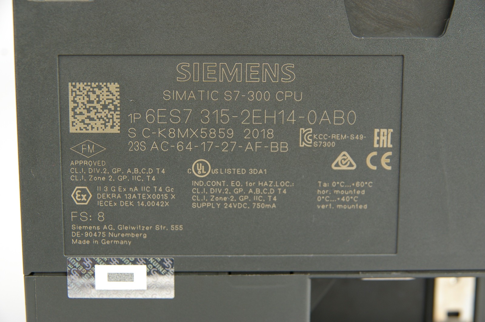 Siemens 6ES7315-2EH14-0AB0 6ES7 315-2EH14-0AB0 SIMATIC S7 Module