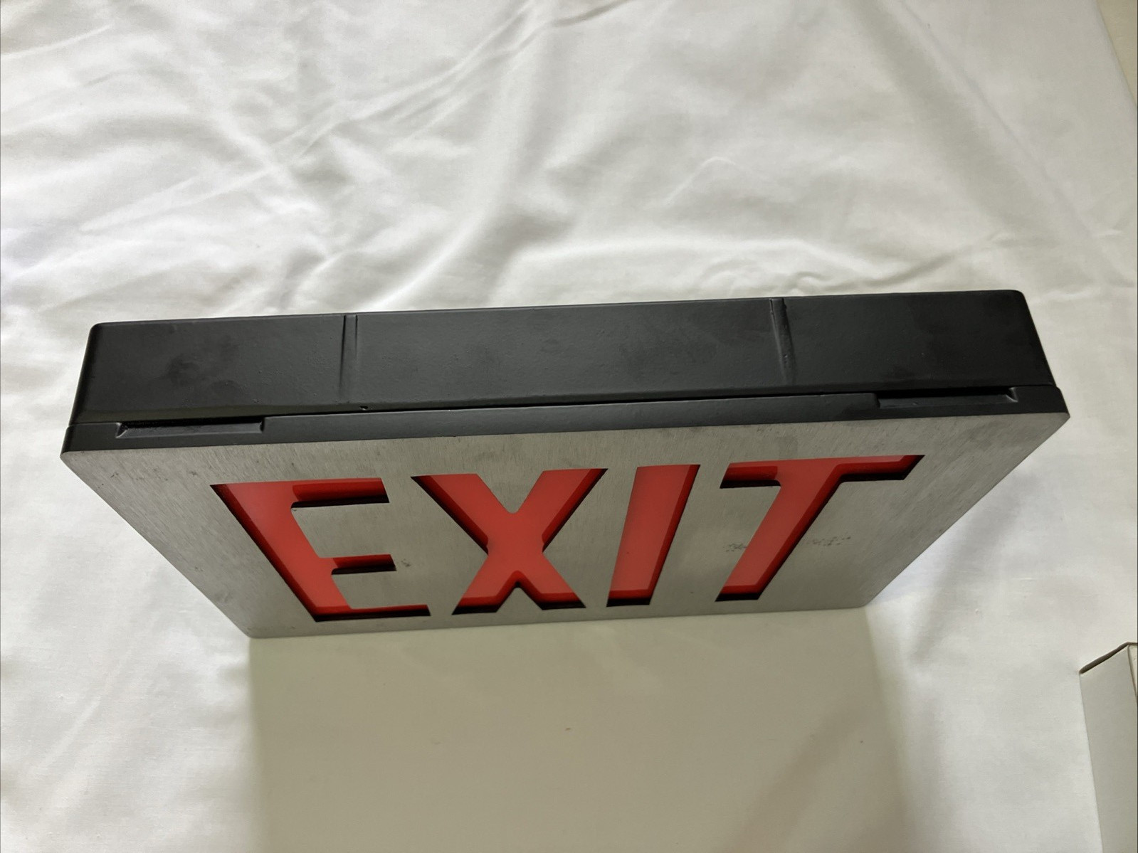 LITHONIA LIGHTING LES1R-120/277 Emergency Red EXIT Sign LED Single Face Die Cast