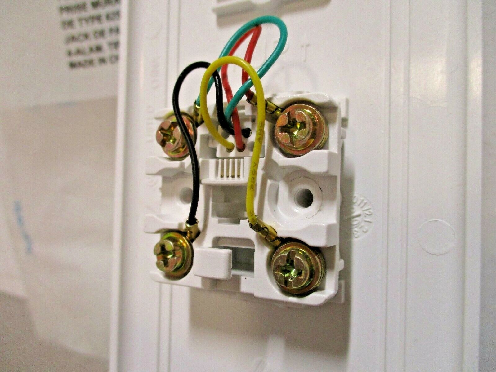 x15 Leviton Type 625B4 4-Conductor Flush Mount Wall Jack Telephone WHITE 40949W