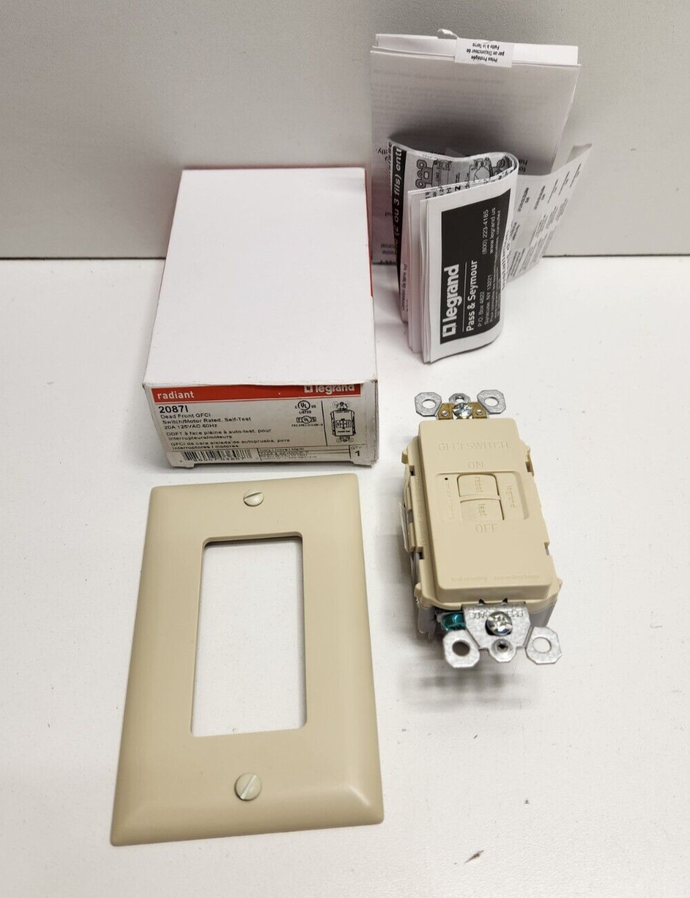 NEW OLD STOCK! LEGRAND 20A 125V DEAD FRONT GFCI 2087I