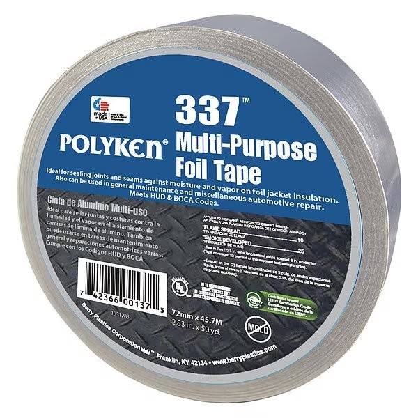 Polyken FoilTape, Aluminum, 50-1/4ydL, 2