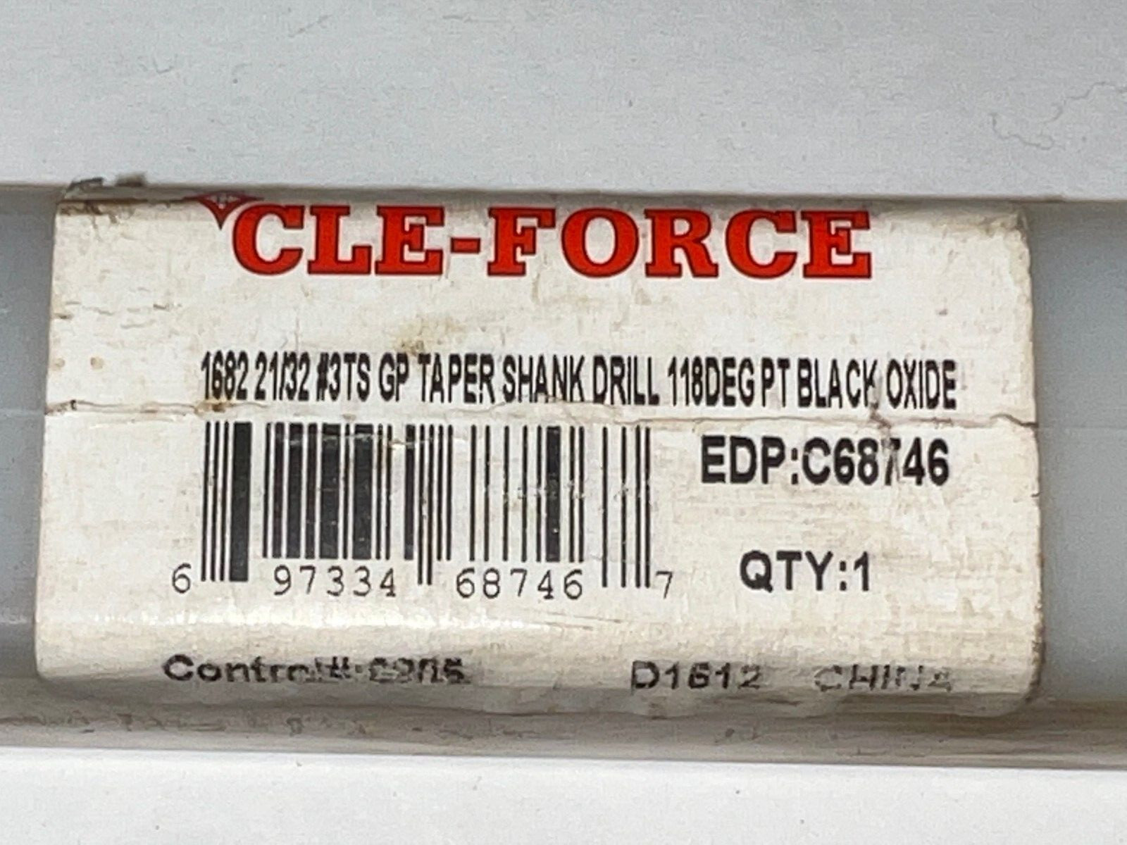CLE-FORGE TAPERED SHANK DRILL BIT C68746 MT#3 21/32″ 118° 5-1/2″ LOC 10″ OAL