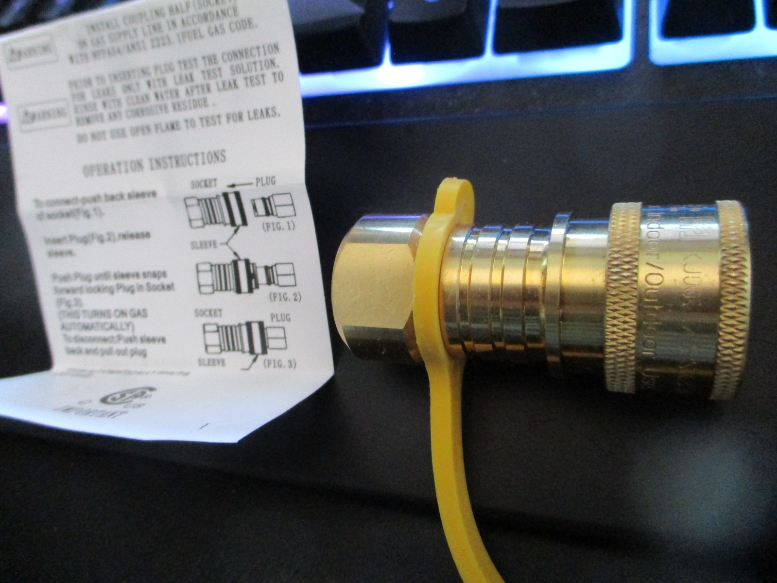 Propane or Natural Gas Quick Connect Disconnect 3/8″ Female Thread to Male Flare