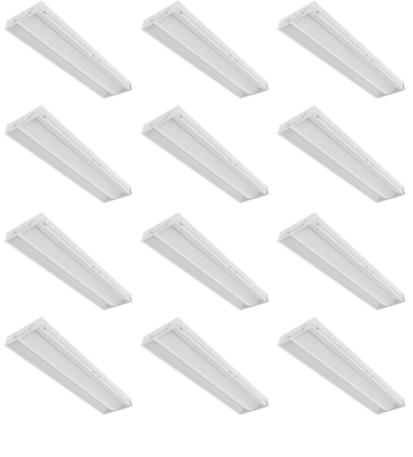(quantity of 12) Day-Brite CFI FluxGrid LED recessed luminaire, 1ft x 4 ft,