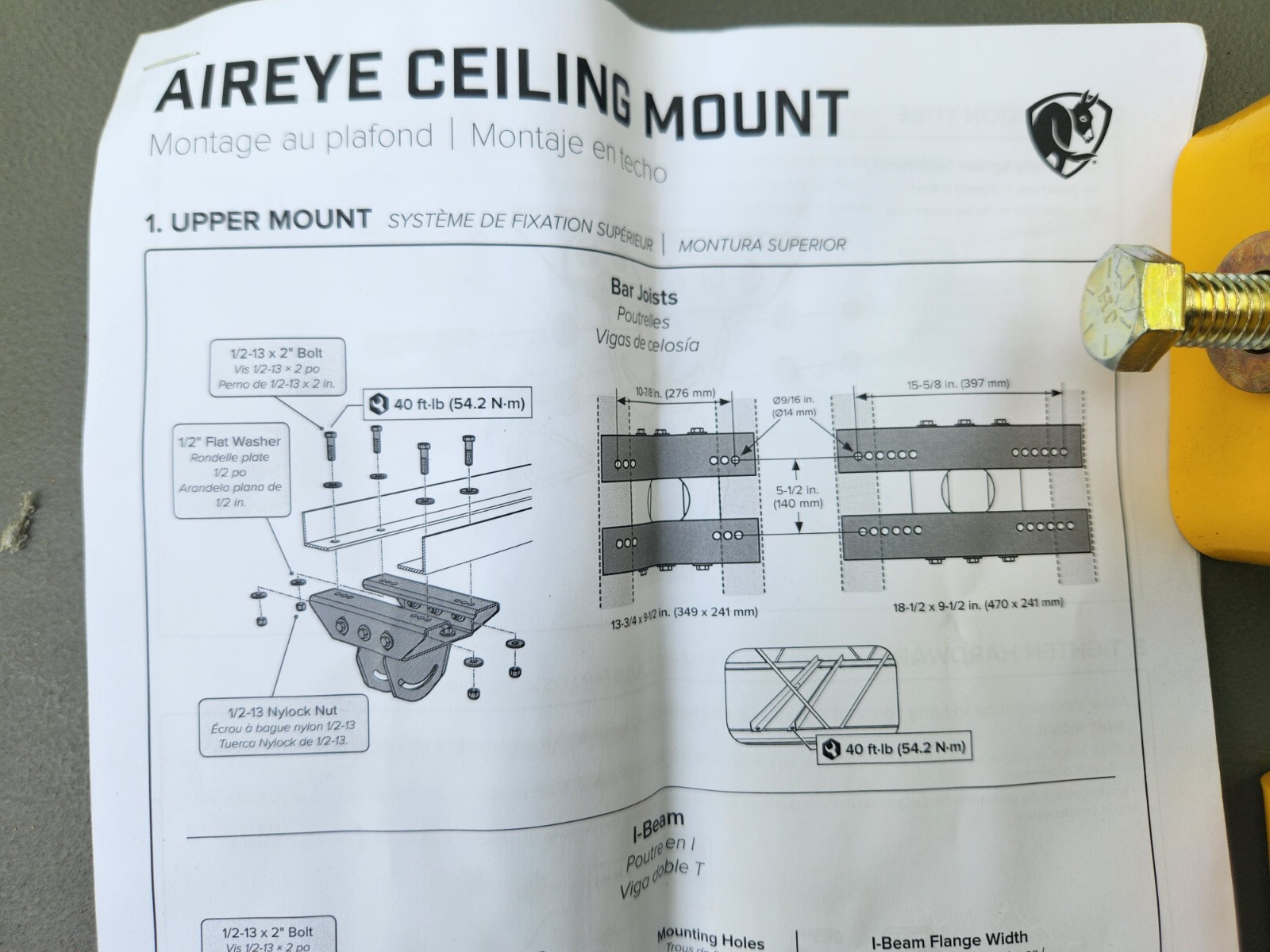 M074 AirEye Fan Ceiling Mount Extension Tube Adapter Kit 009145