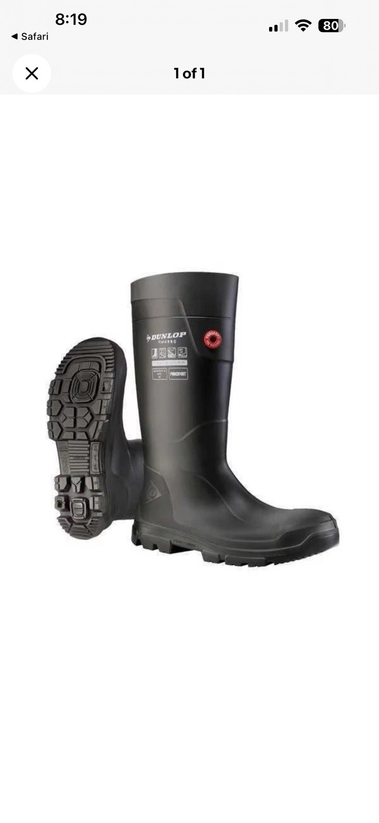 Dunlop Unisex FieldPro Purofort, Steel Toe, Black, Size 5