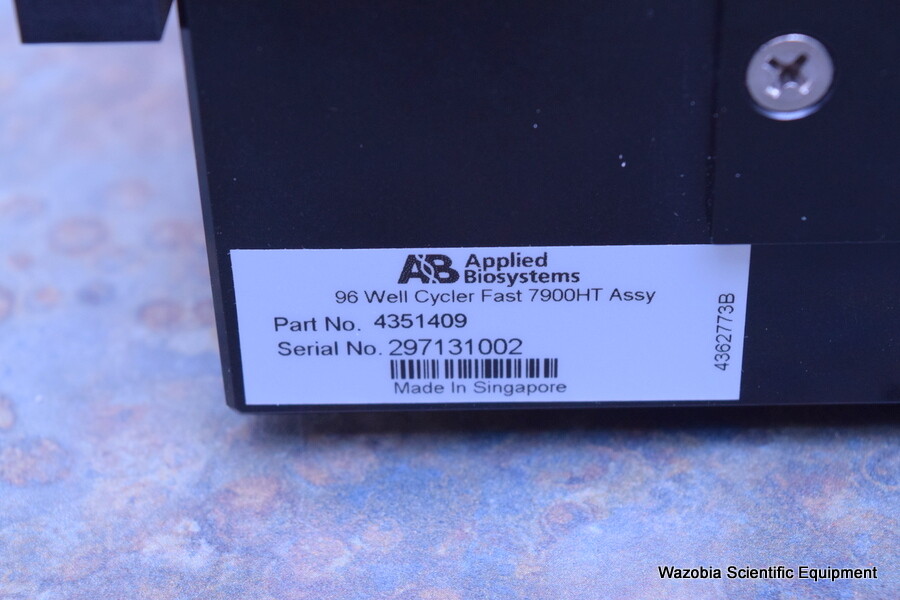 ABI APPLIED BIOSYSTEMS 96 WELL BLOCK CYCLER FAST 7900HT ASSY 4351409 FOR PCR THE