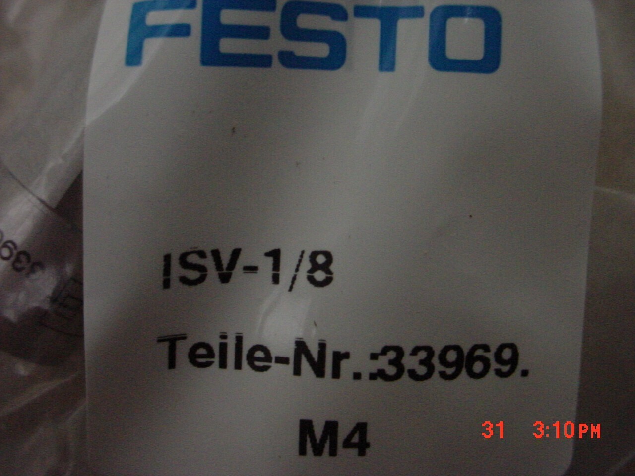 Festo Vacuum Security / Safety Valve ISV-1/8