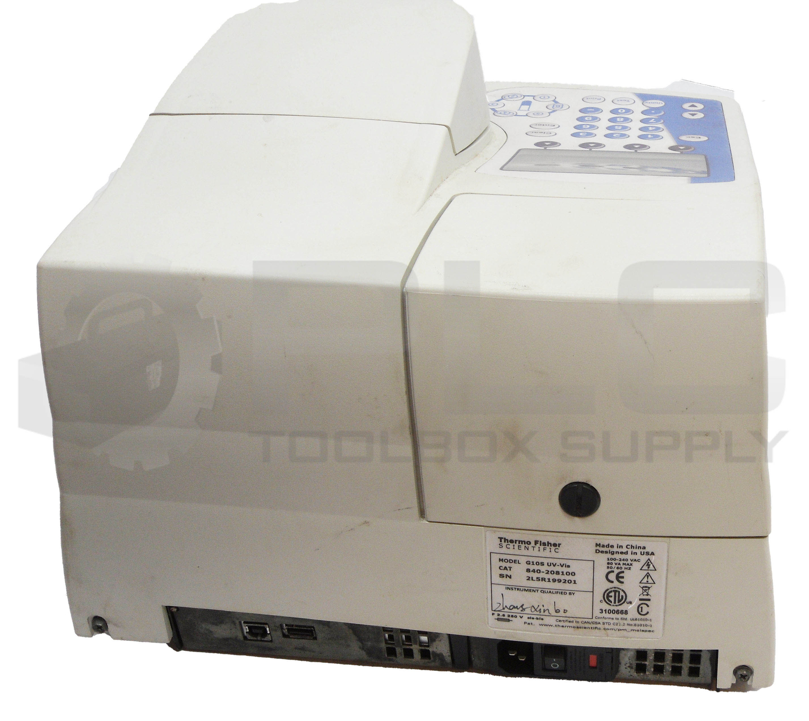 THERMO FISHER SCIENTIFIC G10S UV-VIS SPECTROPHOTOMETER 100-240VAC 840-208100