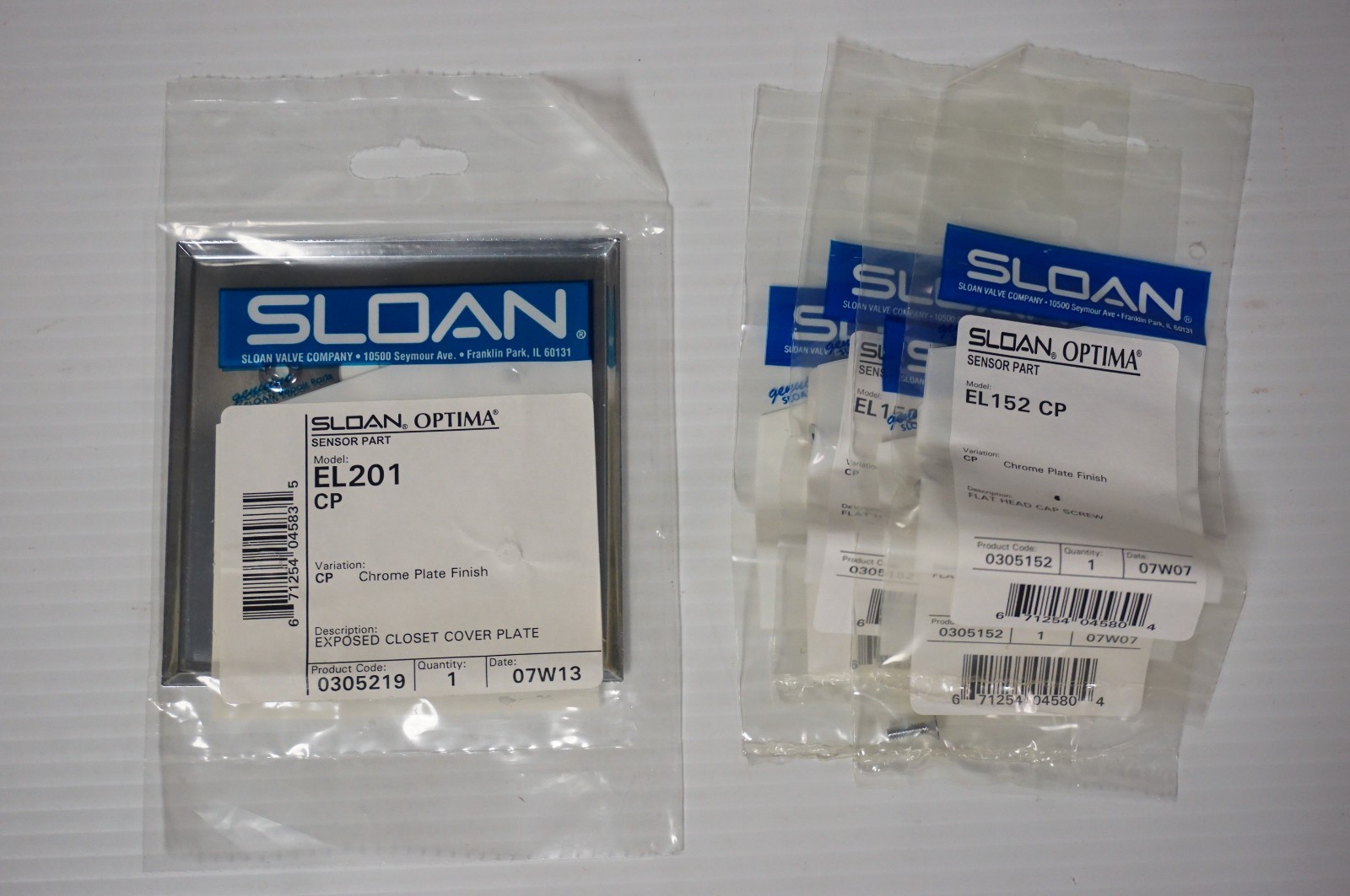 Sloan Optima EL201 Closet Sensor Cover Plate w/ Screws Chrome Finish – 0305219