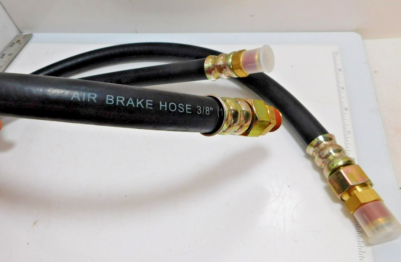 2PCS 24″ 3/8” Air Brake Chamber Hose, Dazakoot 3/8” Fit End x 3/8” Swivel End