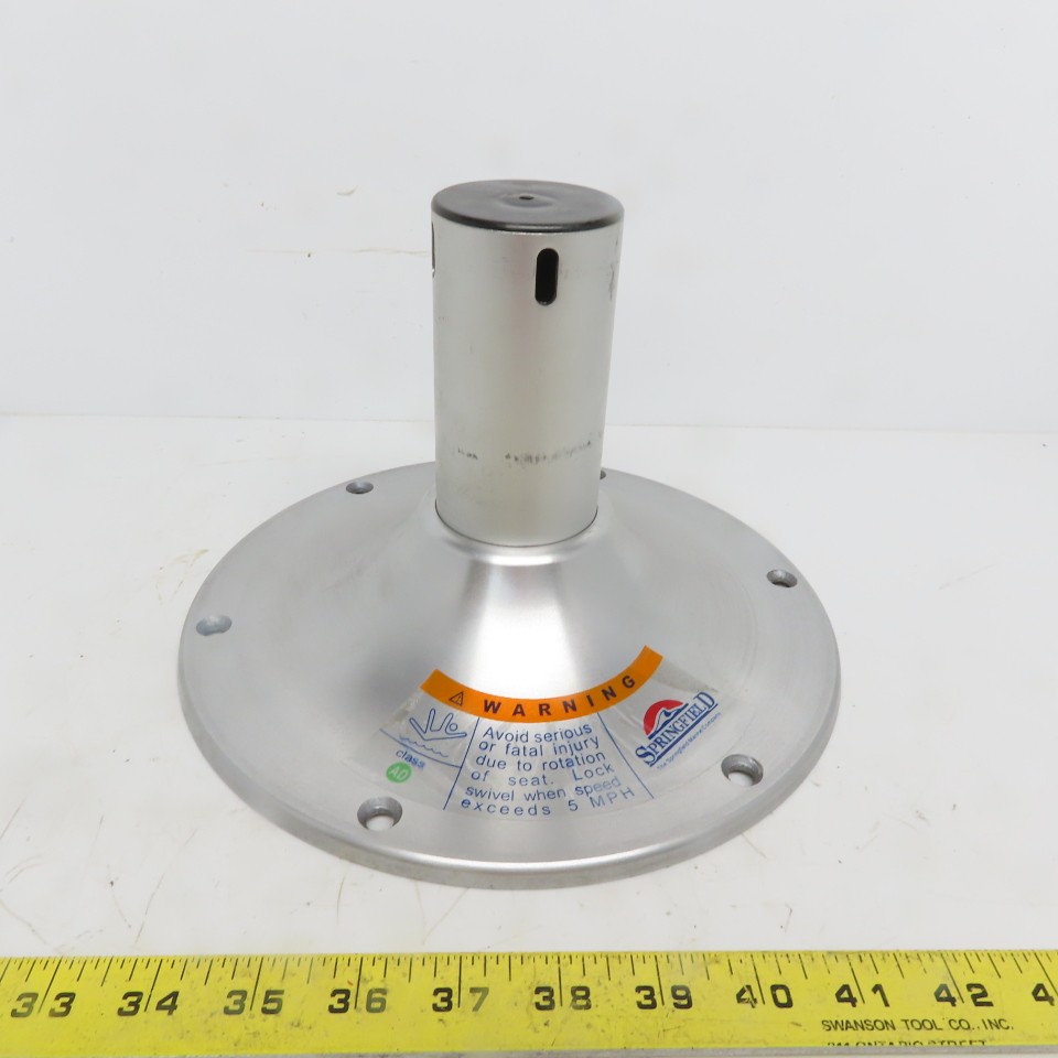 Springfield Brushed Aluminum Boat Seat Pedestal Base 6-1/2″ x2-1/4″x 10″ OD
