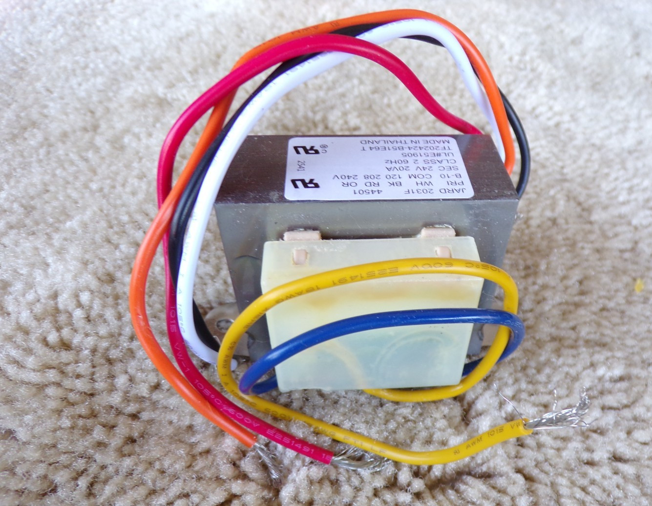 JARD 44501 Transformer 20VA 120/208-240V 24V @h16