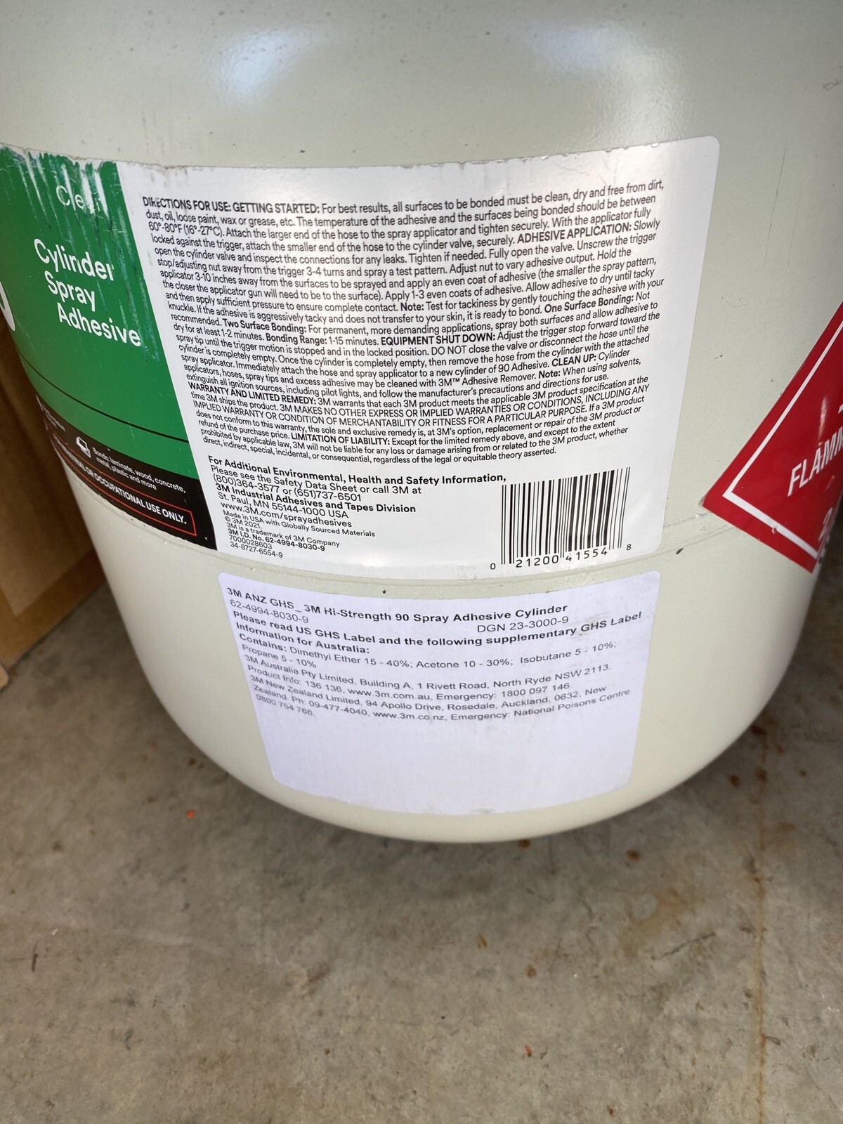 3M 90 Hi-Strength 90 Spray Adhesive – Low VOC 25% – Clear – 28.8 lb tank