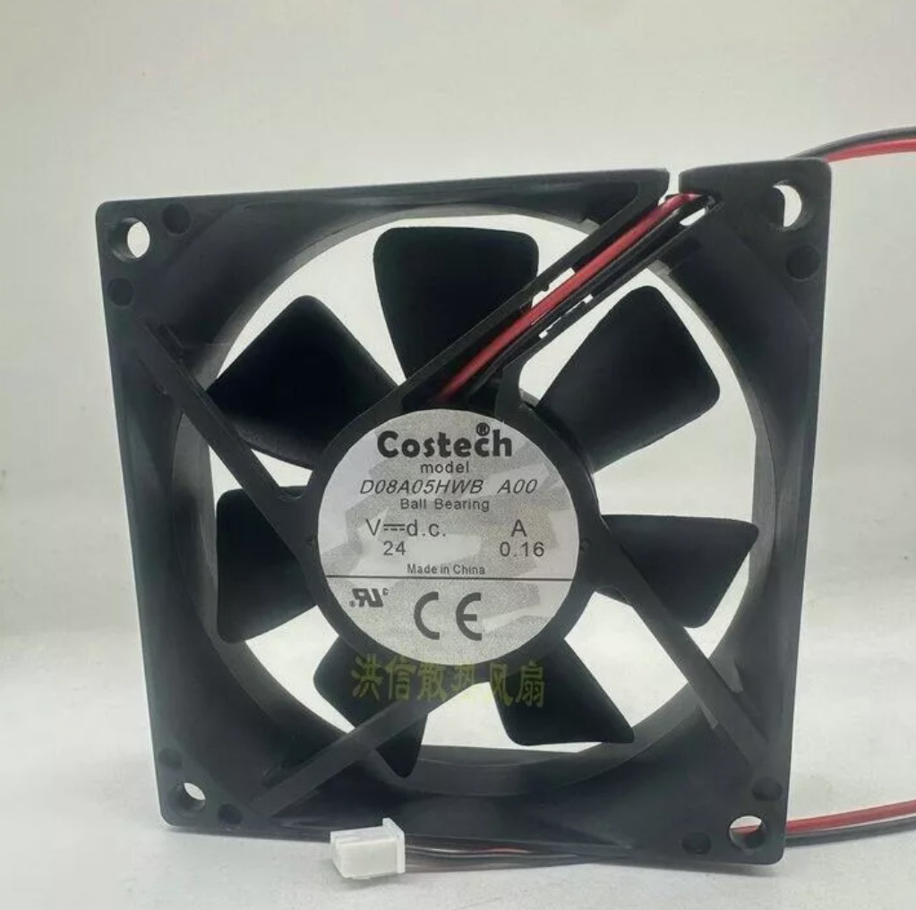 1PCS Costech Fan D08A05HWB A00 DC24V 0.16A 8025 8cm 2 wire cooling fan @106