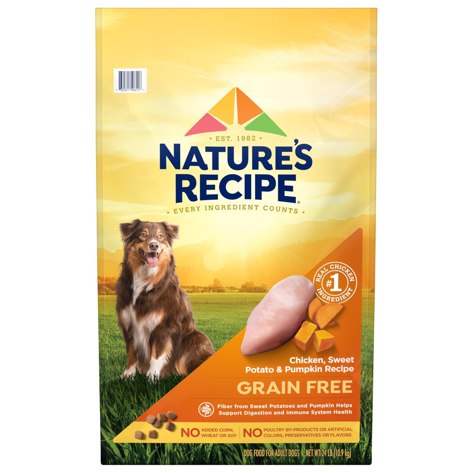 Nature’s Recipe Grain Free Chicken, Sweet Potato & Pumpkin Recipe Dry Dog, 48lb