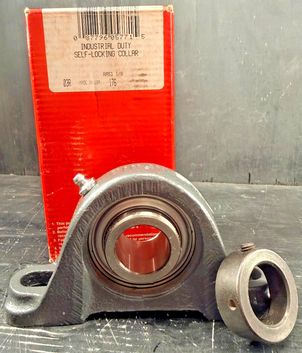 1 NEW RAS 1-1/8 TWO-BOLT PILLOW BLOCK BEARING NIB ***MAKE OFFER***