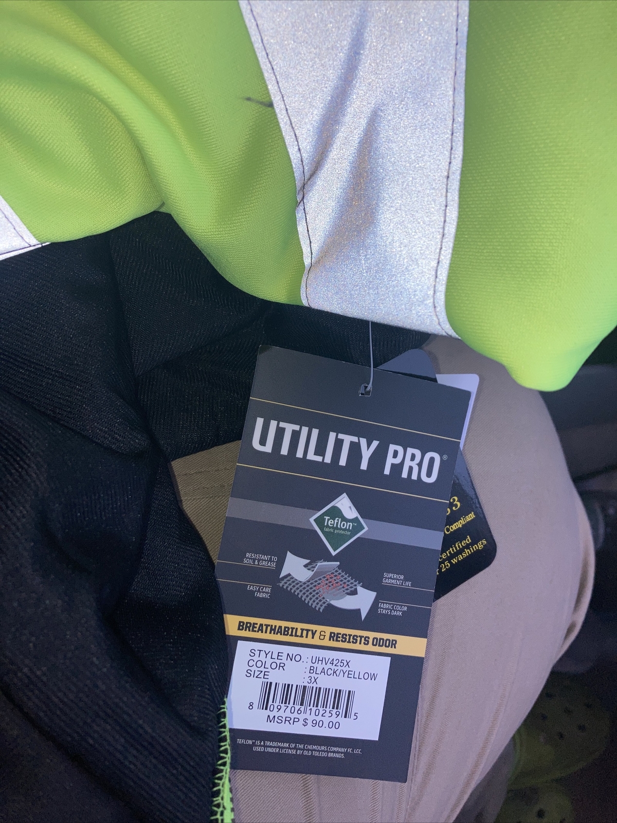 Utility Pro Uhv425x-3X-Blkylw Hi-Viz Sweatshirt,Ylw/Blk,Polymide,3Xl