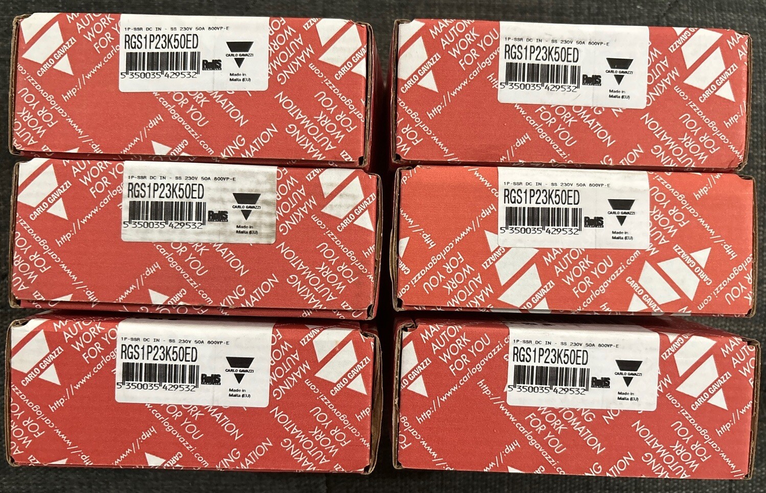Carlo Gavazzi RGS1P23K50ED Solid State Relay 230V 50A Pack Of 6