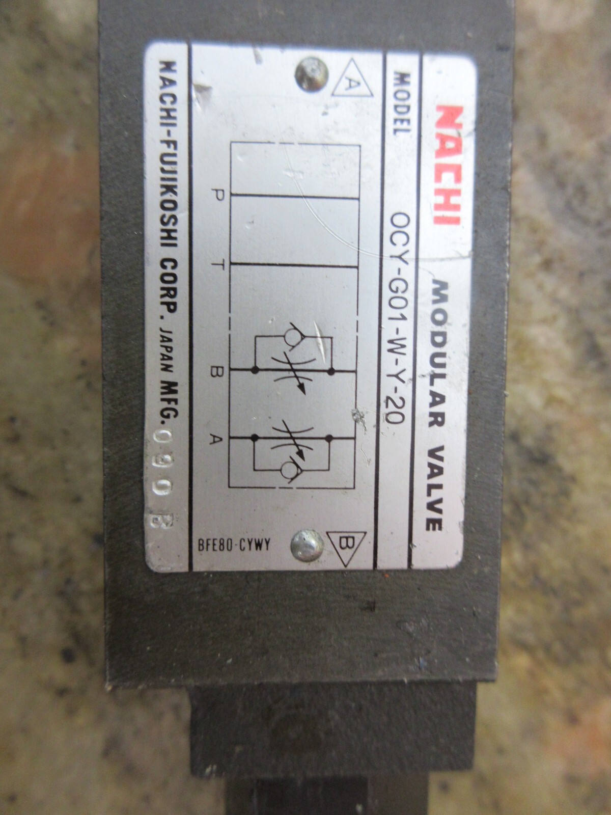 AGIE MONDO 20 NACHI VALVE OCY-G01-W-Y-20
