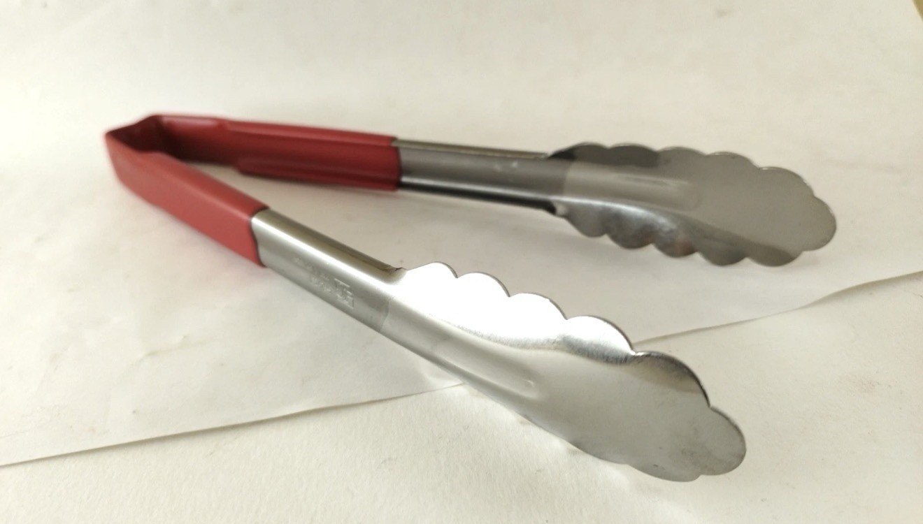 Vollrath 4780940 Stainless Steel Tong RED 9.5 in Scallop Grip Tongs BRAND NEW