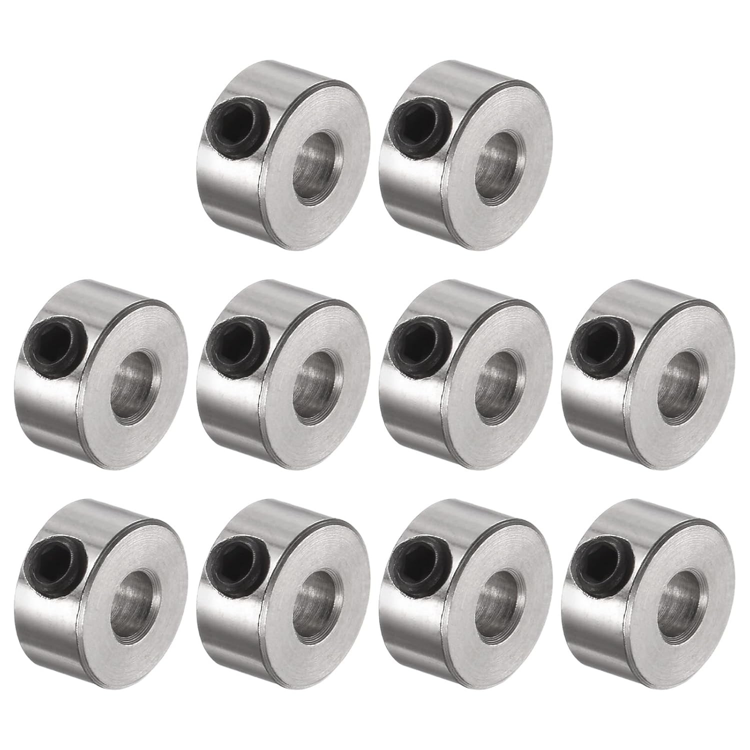 uxcell 10pcs Set Screw Collars 3.05mm Bore Shaft Collars, 8mm OD, 4mm Width,…