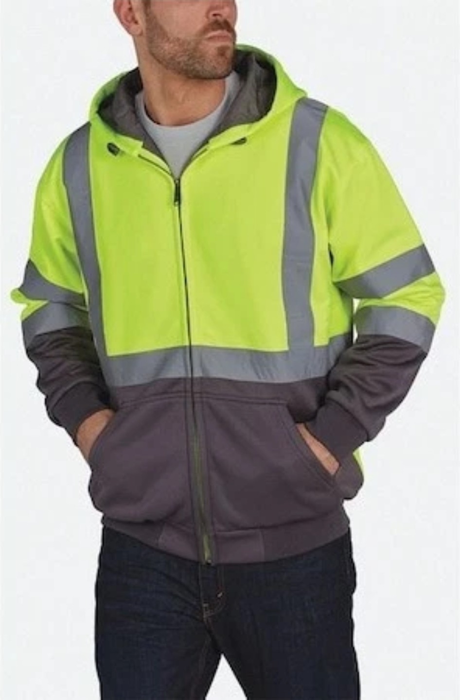 Utility Pro Sweatshirt, Ylw/Blk, Polymide, 3Xl,Uhv425-Blkylw Hi-Viz