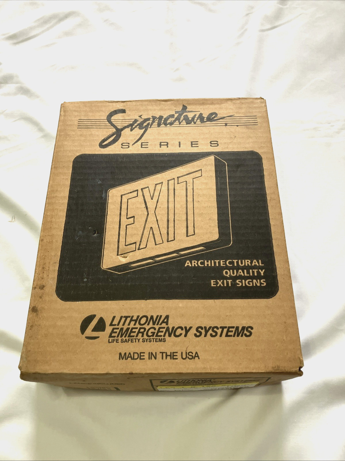 LITHONIA LIGHTING LES1R-120/277 Emergency Red EXIT Sign LED Single Face Die Cast