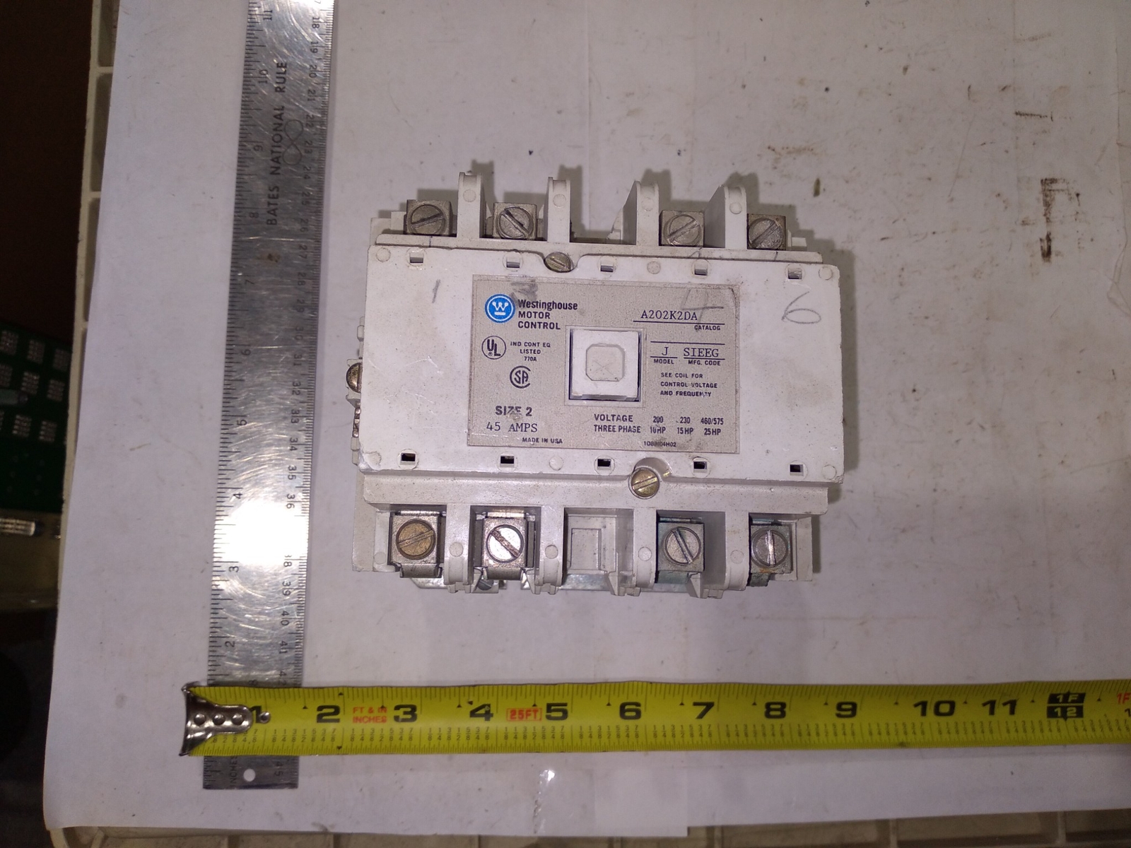 WESTINGHUSE MOTOR CONTROL A202K2DA MODEL T 45AMPS 505C818G01 110-120V 50-60HZ
