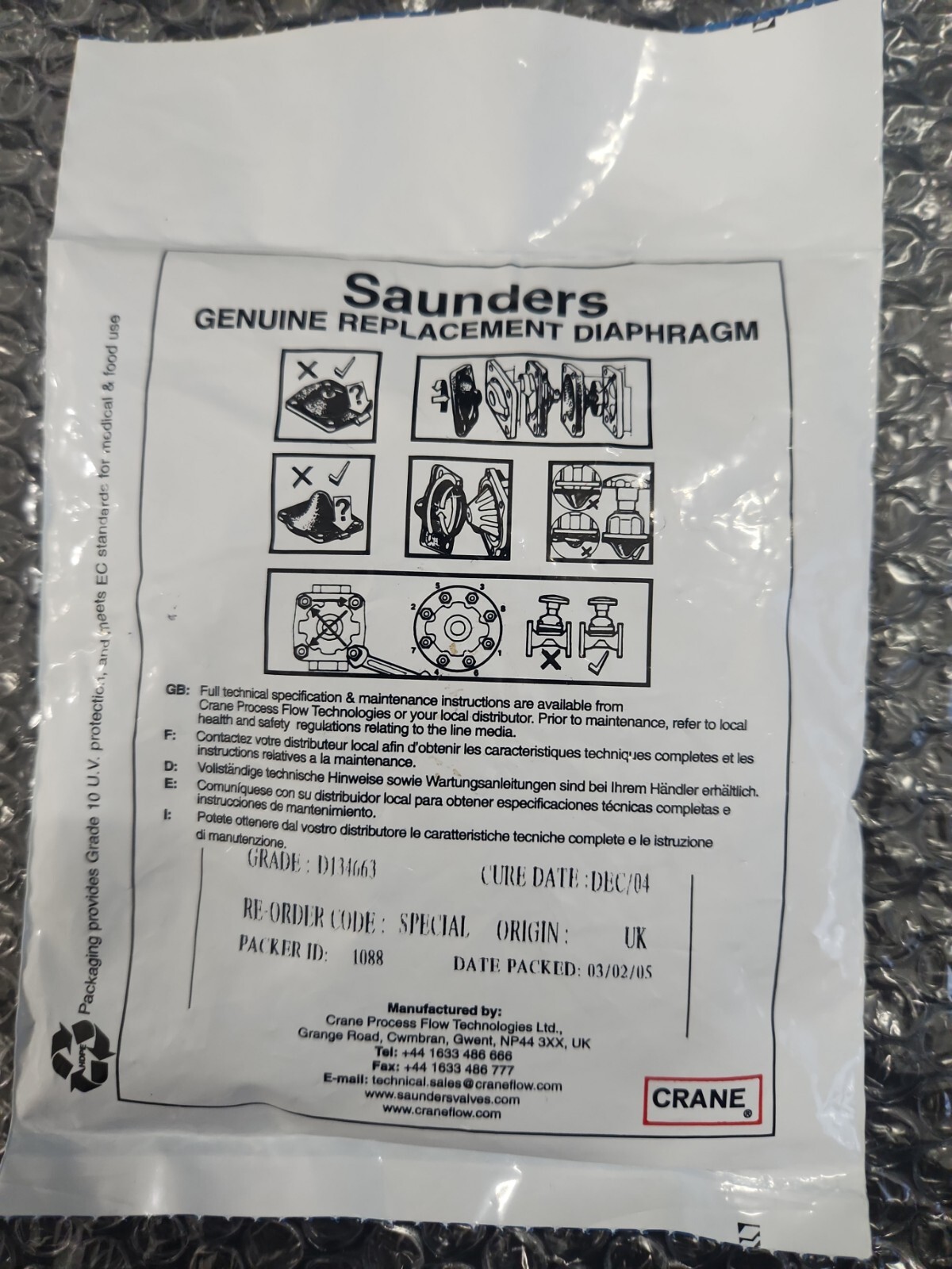 🆕️ *LOT OF 10* Saunders D134663 Diaphragm 3/8″ EPDM ⚡️🇺🇸 SHIP+WARRANTY