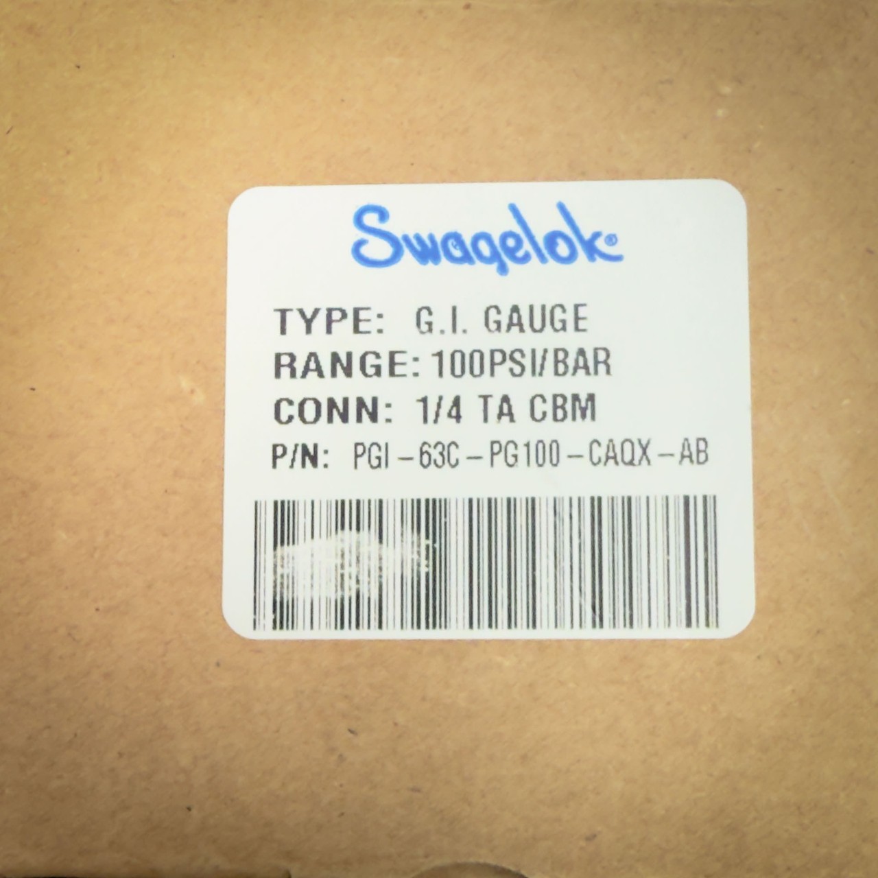 Swagelok PGI-63C-PG100-CAQX-AB 2.5″ 100 PSI Pressure Gauge Center-Back Mount