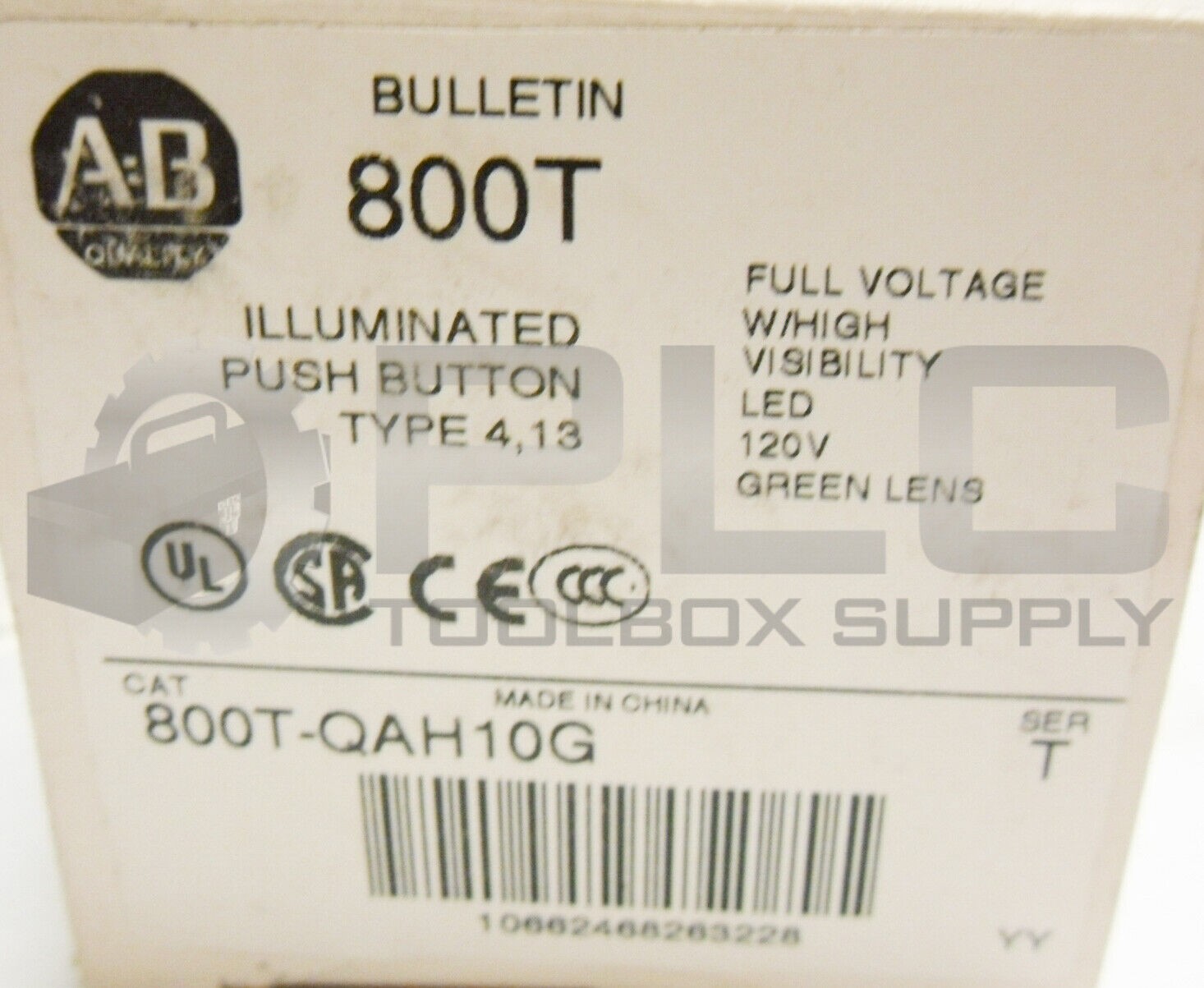 NEW ALLEN BRADLEY 800T-QAH10G /T PUSH BUTTON GREEN IN BOX