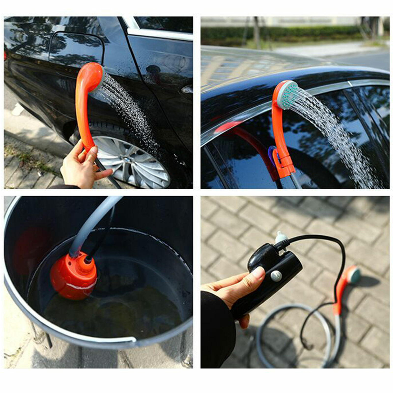 Outdoor Portable Shower Head Camping Water Pump Travel Hiking