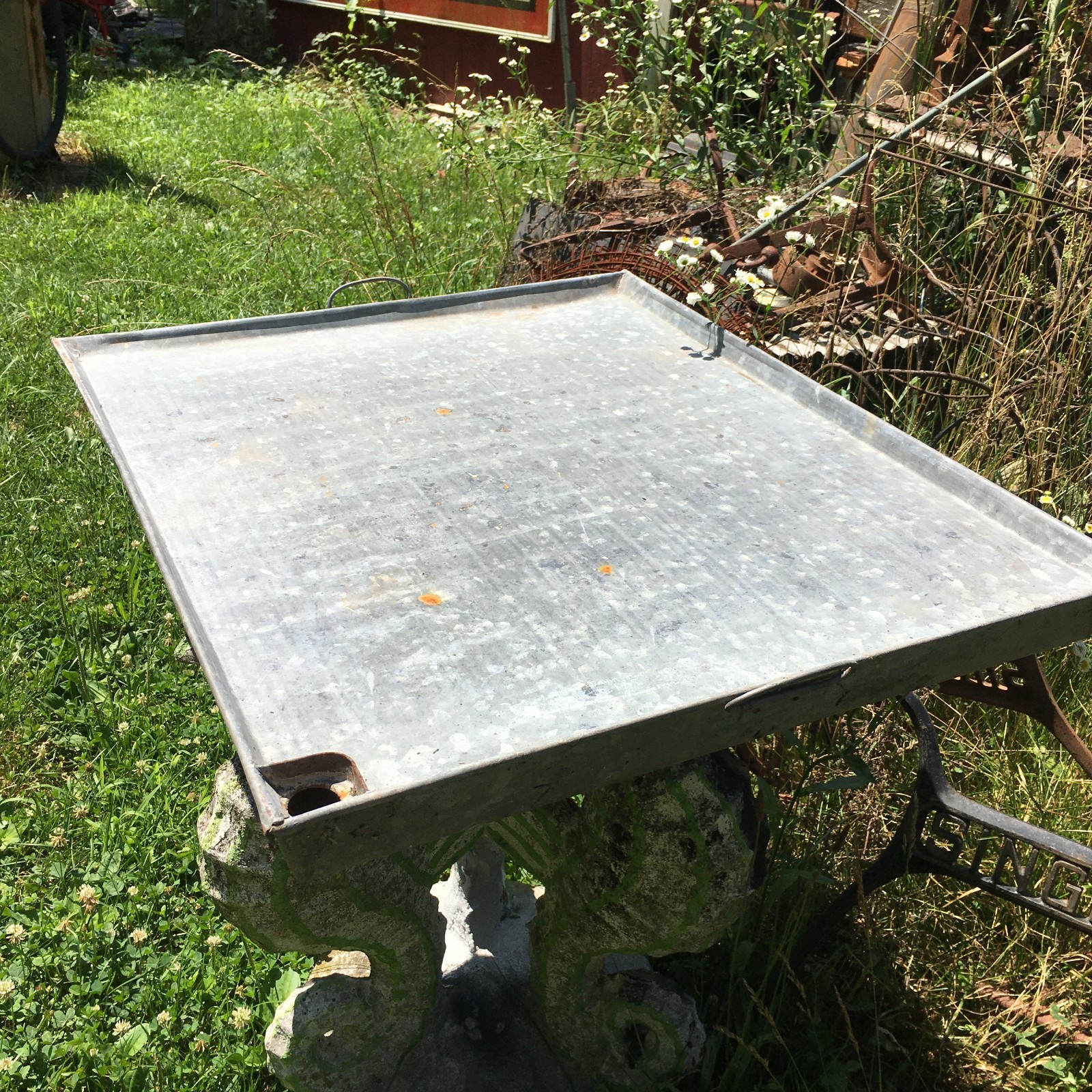 Galvanized oiL drip Tray with Handles stove cook tray 26 3/4 in x 23.5in x 2.5in