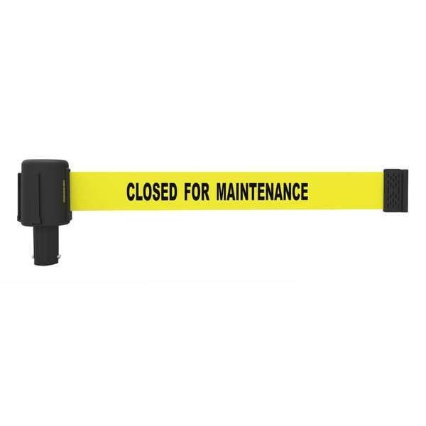 Banner Stakes Pl4112 Retractable Belt Barrier, Yellow, 15 Ft Length, Closed For