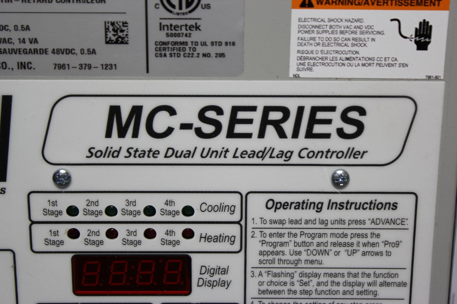 NEW BARD MC-SERIES SOLID STATE DUAL LEAD/LAG CONTROLLER MC4002-A