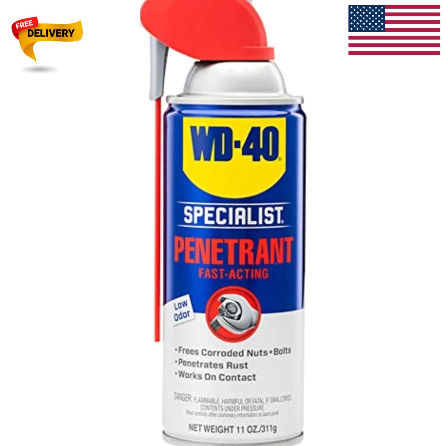 Fast-Acting 11 Oz. Industrial Penetrant Spray with Smart Straw for Rust Relief