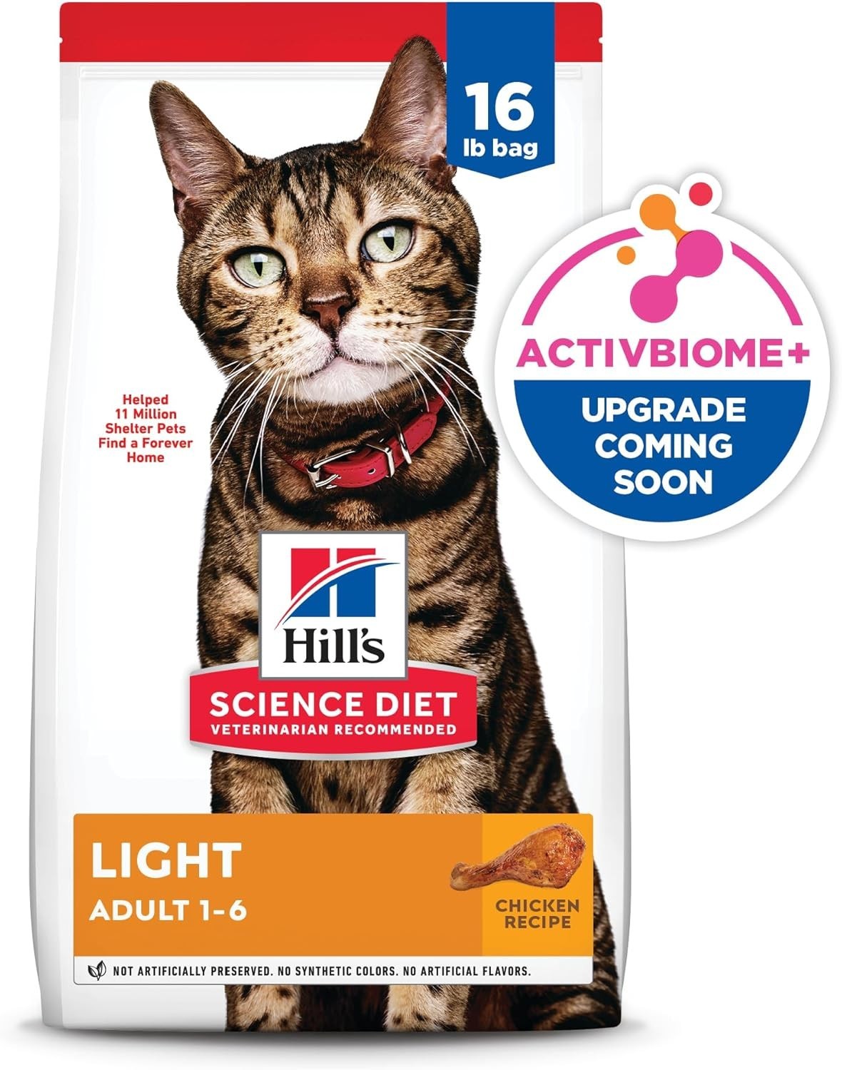 Hill’s Science Diet Adult 1-6 Light Dry Cat Food, Chicken, 16 lb. Bag
