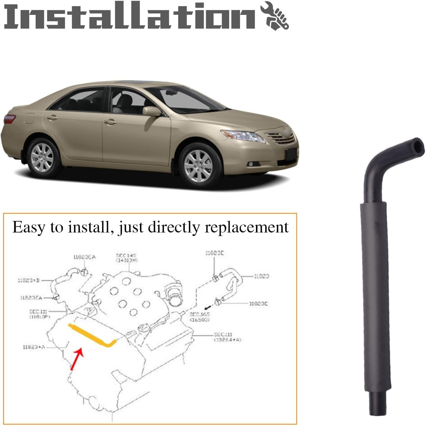 Engine PCV Valve Hose Kit Compatible with Camry Corolla Highlander Solara Matrix