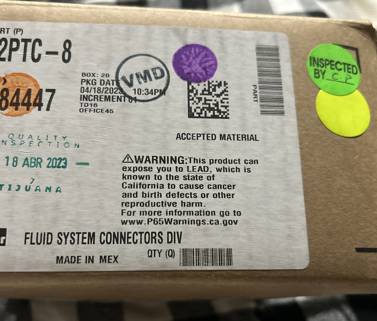 Parker ~ 32PTC-8 ~ Straight Union ~ 1/2 in ~ Pack of 10 ~ push to connect ~ New