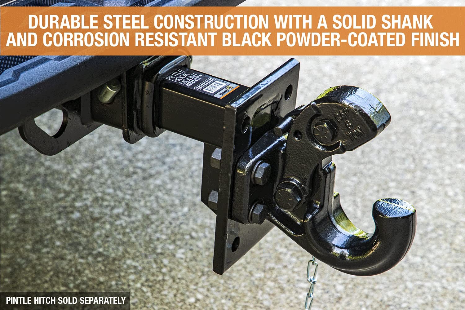 Buyers Products PM87 3 Position Pintle Hook Mount, 2″ Receiver, 9″ Shank, MGTW